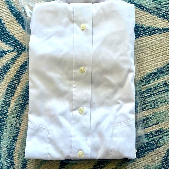 NWT Commander Van Heusen White Short Sleeve Pilot Shirt Size 17 - Picture 3 of 7